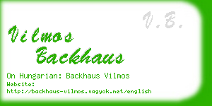 vilmos backhaus business card